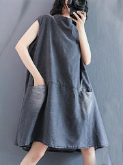 Original Split-Joint With Pocket Denim Dress