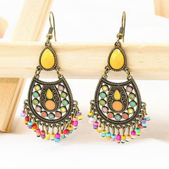 Bohemian Geometric Patchwork Earrings