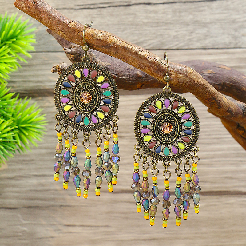 Bohemian Geometric Patchwork Earrings