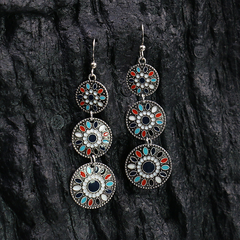 Vintage Geometric Patchwork Earrings