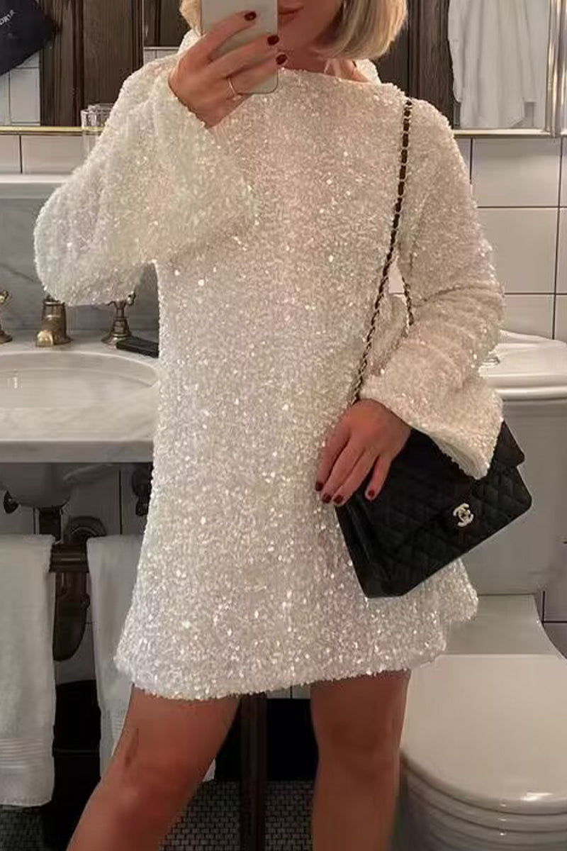 Sexy Party Solid Sequins With Bow O Neck Princess Dresses