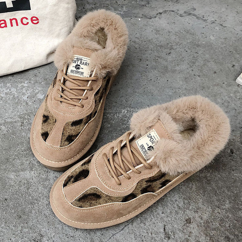 Casual Patchwork Frenulum Round Keep Warm Comfortable Shoes