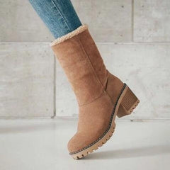 Casual Patchwork Round Keep Warm Comfortable Shoes (Heel Height 1.97in)(5 Colors)