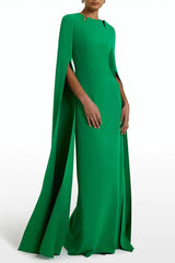 Casual Solid Slit O Neck Long Dress Dresses