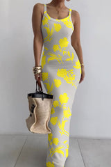 Sexy Casual Print Backless Spaghetti Strap Long Dress Dresses