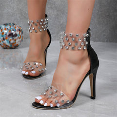 Casual Patchwork Rhinestone Pointed Out Door Shoes (Heel Height 3.94in)