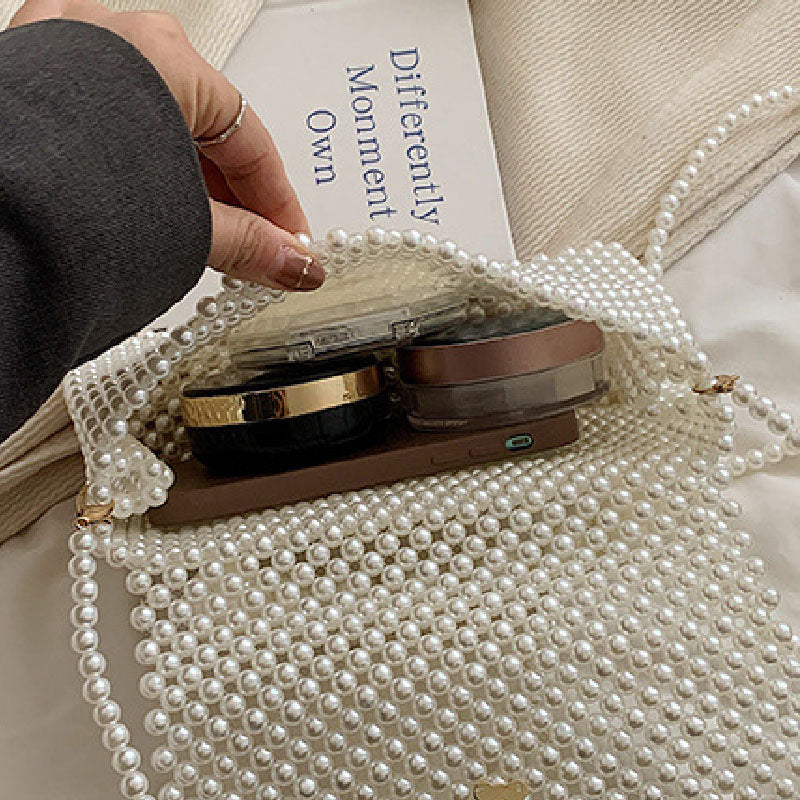 Casual Daily Solid Pearl Weave Bags