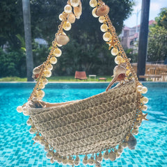 Casual Vacation Patchwork Pearl Weave Bags