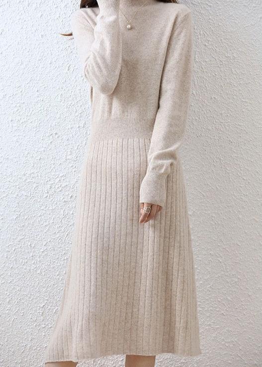 Luxe Wool Ribbed Midi Dress