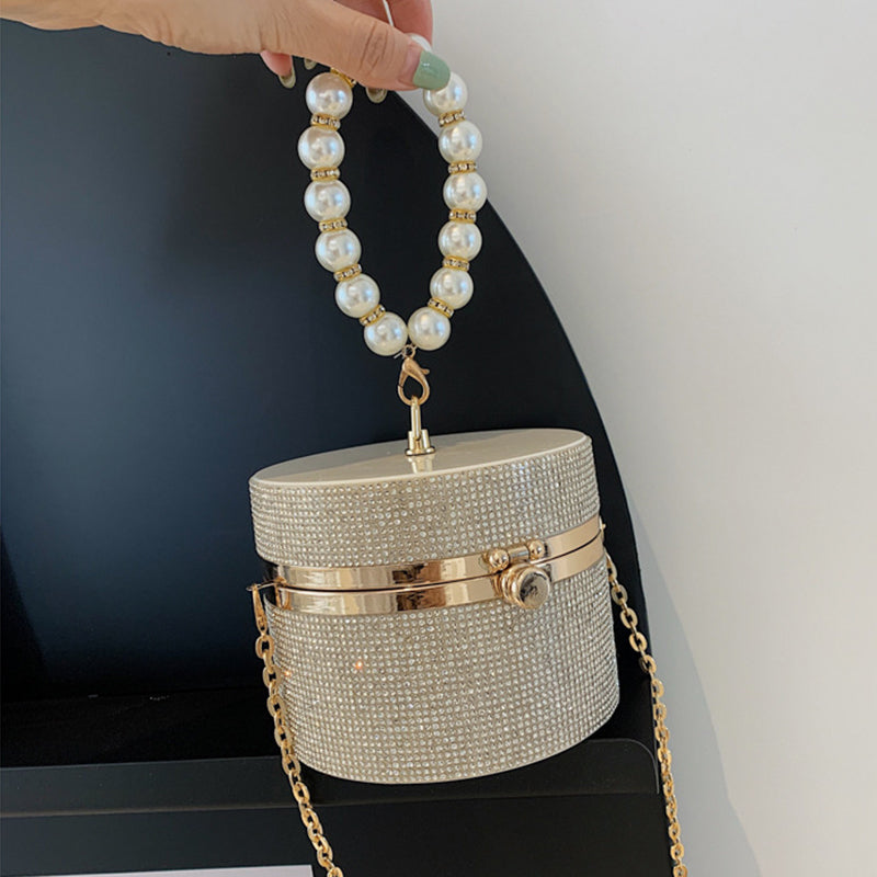 Casual Daily Party Rhinestone Chains Pearls Decor Patchwork Bags