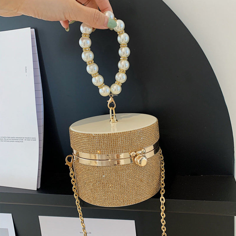 Casual Daily Party Rhinestone Chains Pearls Decor Patchwork Bags