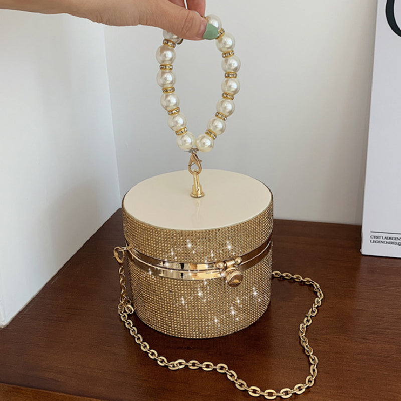 Casual Daily Party Rhinestone Chains Pearls Decor Patchwork Bags