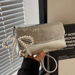 Casual Daily Solid Color Pearls Decor Bags(3 Colors)