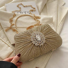 Casual Daily Patchwork Chains Rhinestone Decor Bags