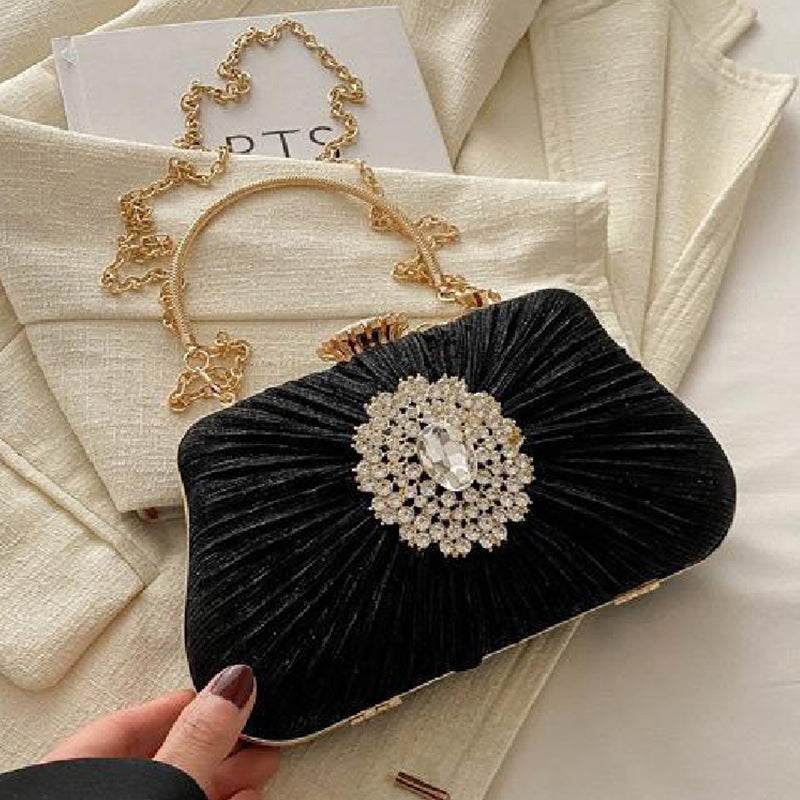 Casual Daily Patchwork Chains Rhinestone Decor Bags