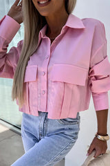 Casual Daily Solid Color Buttons Patchwork Shirt Collar Blouses