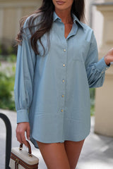 Casual Daily Buttons Turndown Collar Blouses