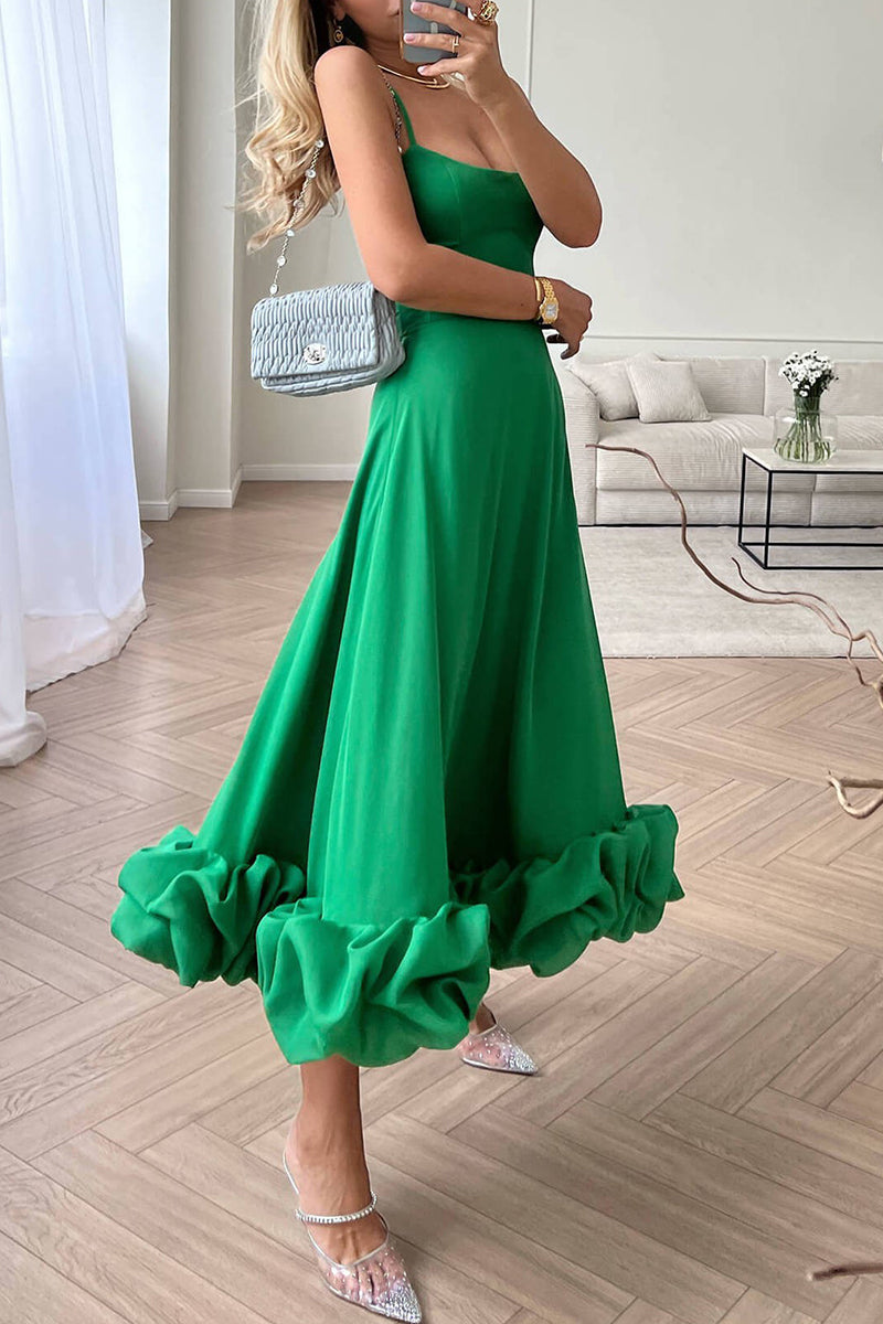 Simplicity Formal Solid Patchwork U Neck Evening Dress Dresses