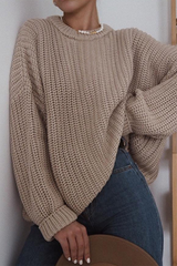 Casual Daily Solid Color Weave O Neck Sweaters(7 Colors)