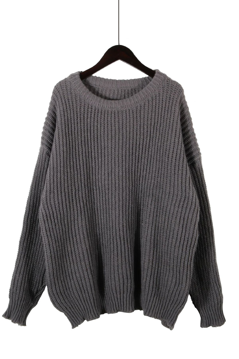 Casual Daily Solid Color Weave O Neck Sweaters(7 Colors)