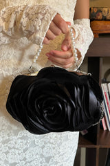 Daily Solid Color Pearls Decor Flower Shape Bags