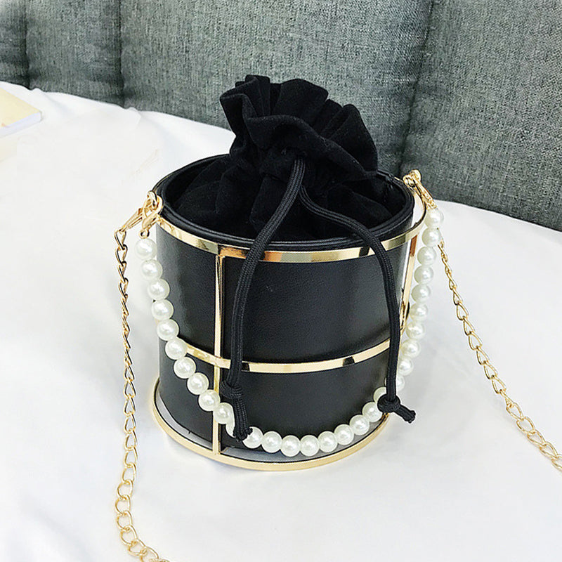 Casual Daily Party Patchwork Chains Pearls Decor Bags