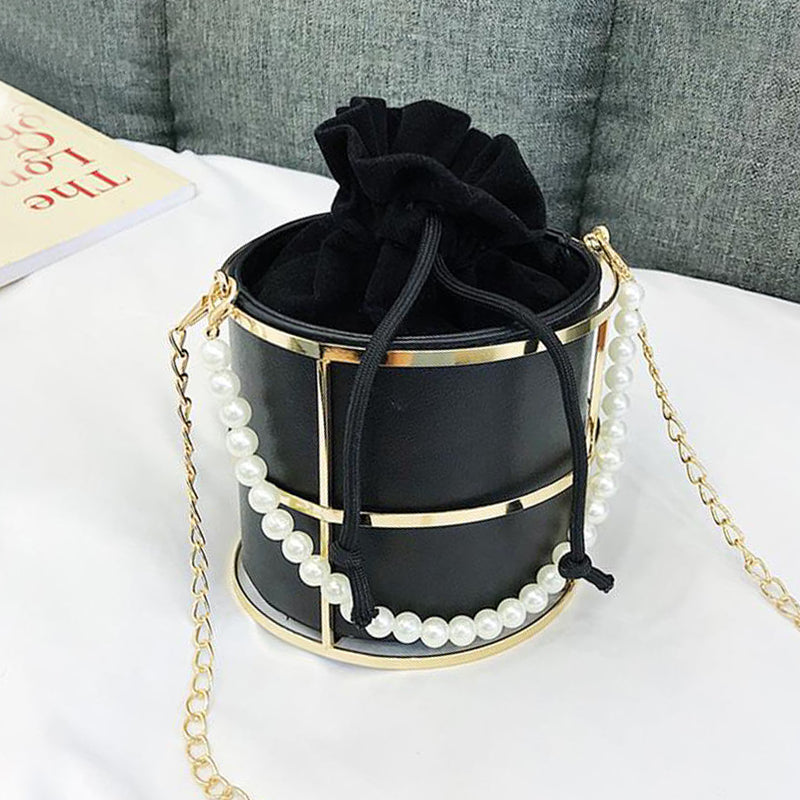 Casual Daily Party Patchwork Chains Pearls Decor Bags