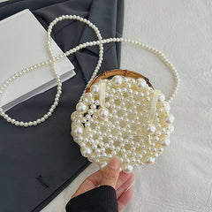 Casual Daily Patchwork Pearls Decor Bags