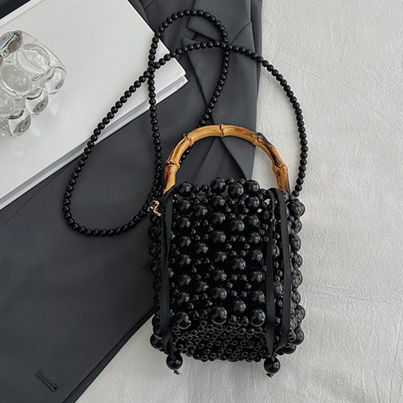 Casual Daily Patchwork Pearls Decor Bags