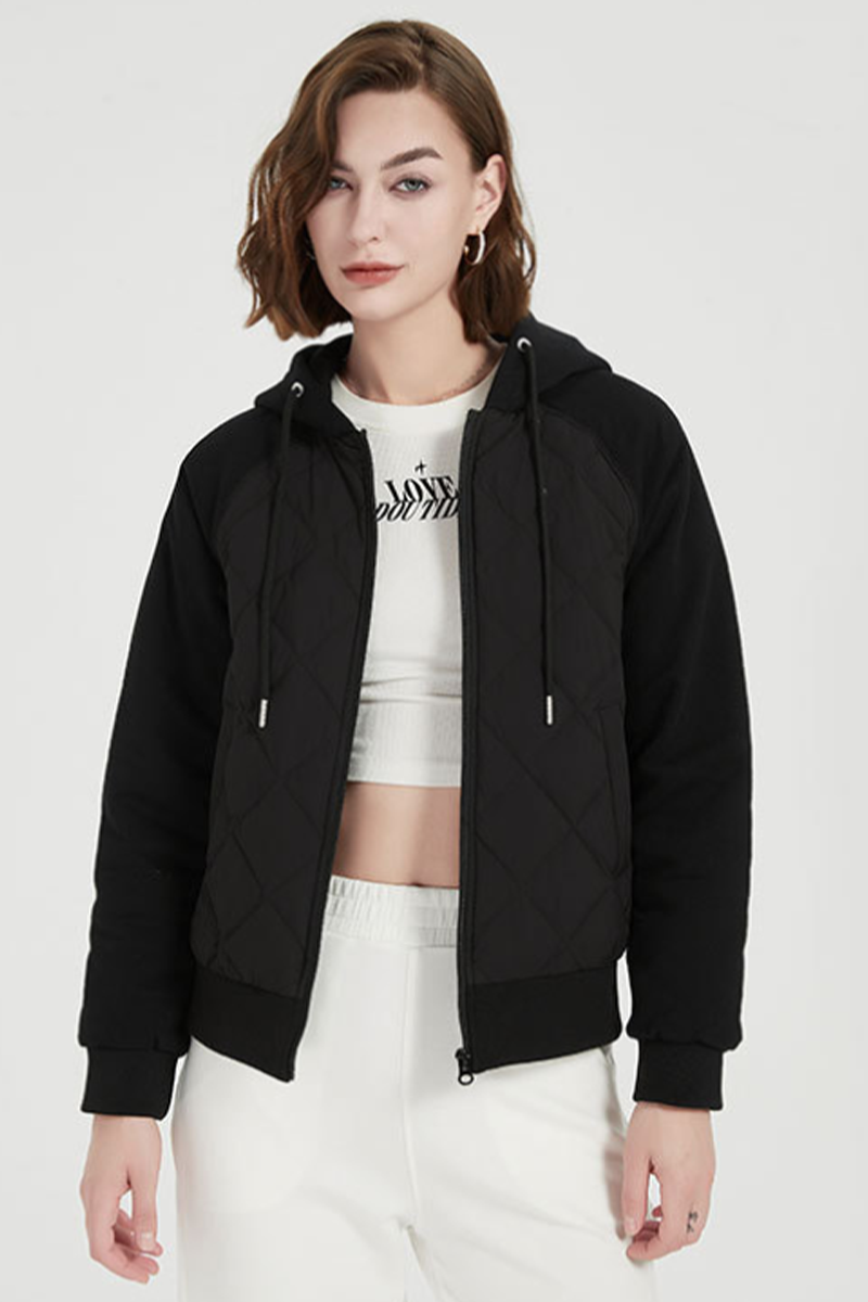 Casual Daily Draw String Pocket Zipper White duck down Hooded Outerwear(Down content 86%~90%)(3 Colors)