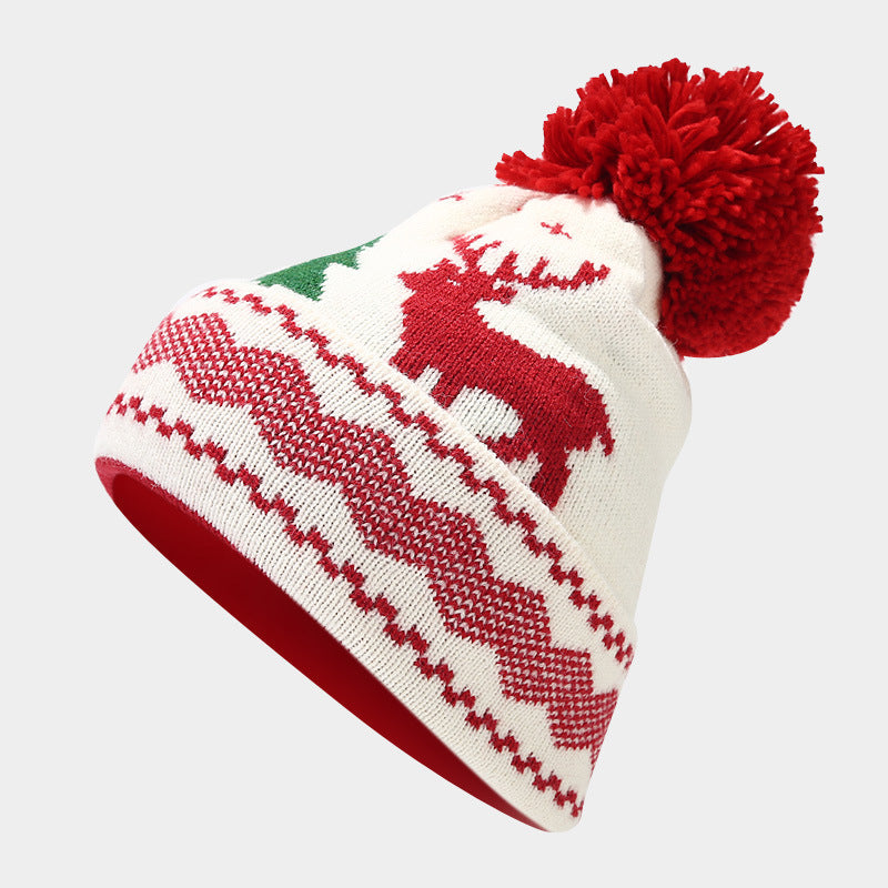 Christmas Reindeer Pattern Pattern Hat Scarf Gloves Set(6 Colors)