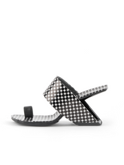 JADY ROSE | LARAMIE LEATHER HEEL SANDAL - POLKADOT