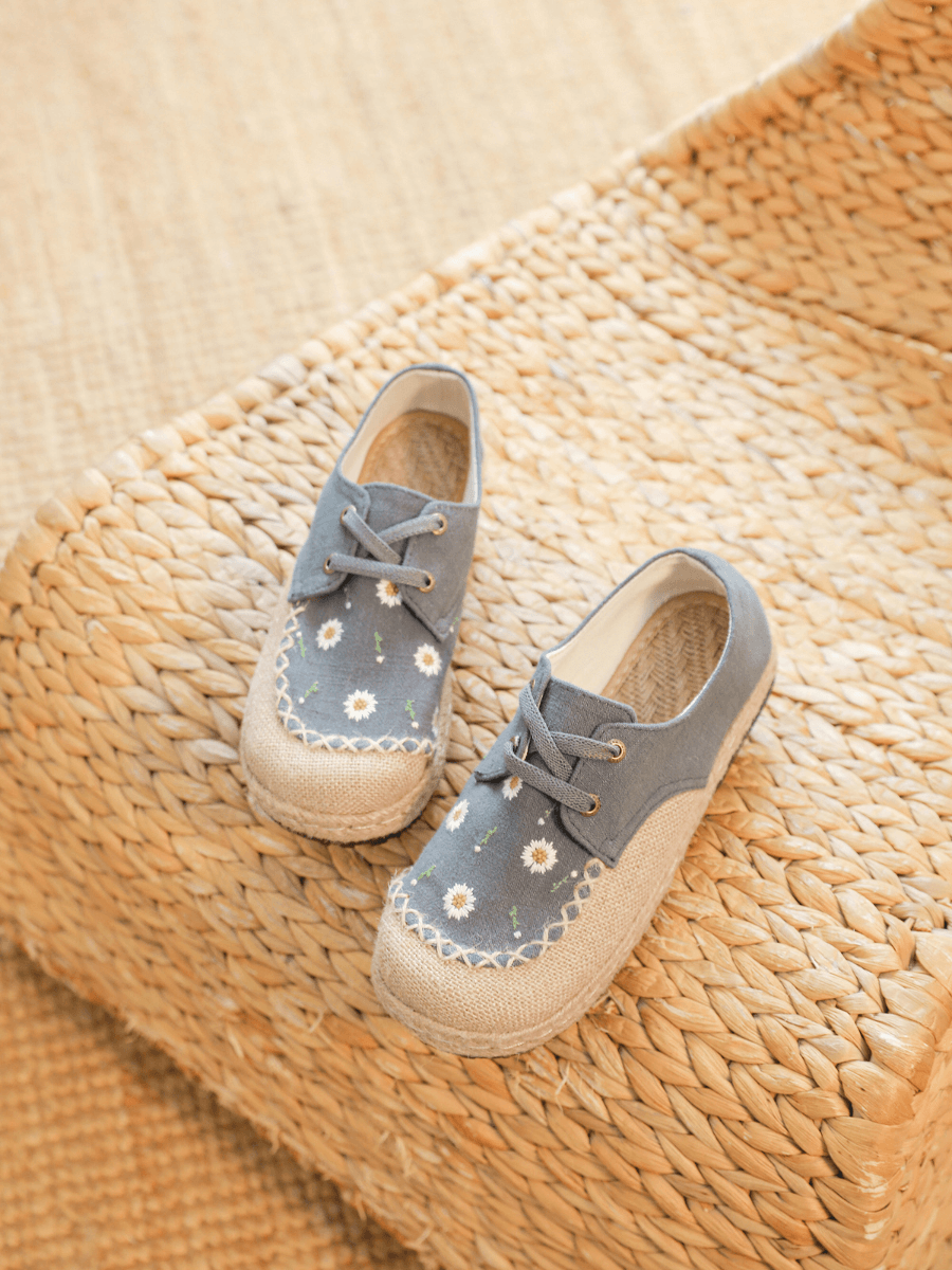 Cactus Rose | Irena Daisy Linen Espadrille - Grey