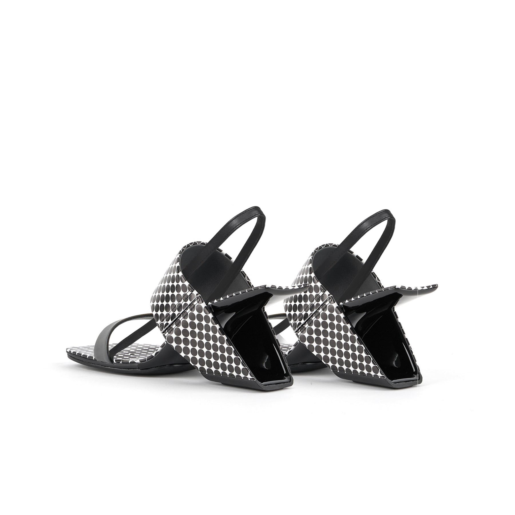 JADY ROSE | MALLINA STRAP LEATHER HEEL SANDAL - POLKADOT