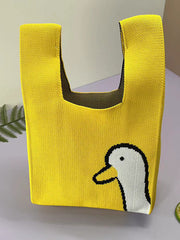 Duck Print Bags Woven Handbag