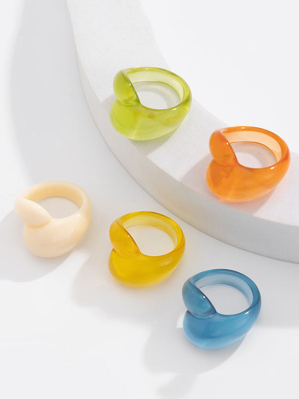 Geometric Solid Color Rings Accessories