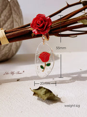 Victorian Inspired Romantic Red Rose Earrings