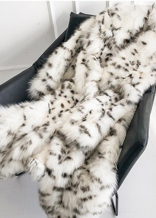 Snow Lynx Faux Fur Coat