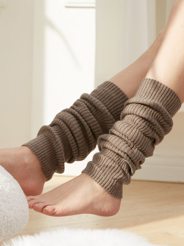 Knitted Solid Color Leg Warmers Accessories