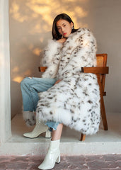 Snow Lynx Faux Fur Coat