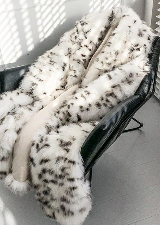 Snow Lynx Faux Fur Coat