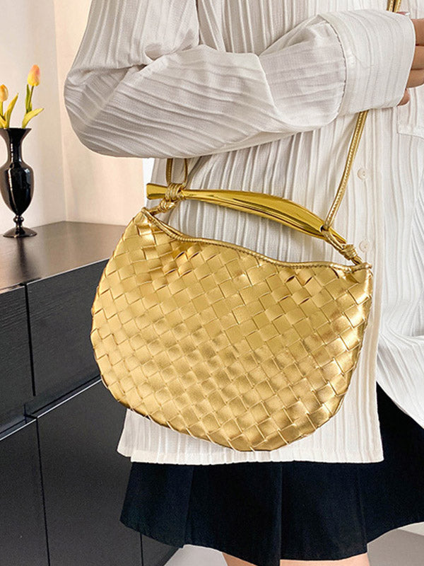 Geometric Shiny Woven Crossbody Bags Handbags