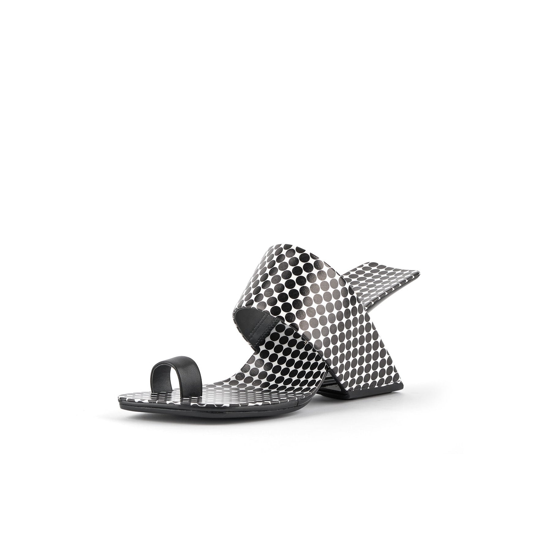 JADY ROSE | LARAMIE LEATHER HEEL SANDAL - POLKADOT