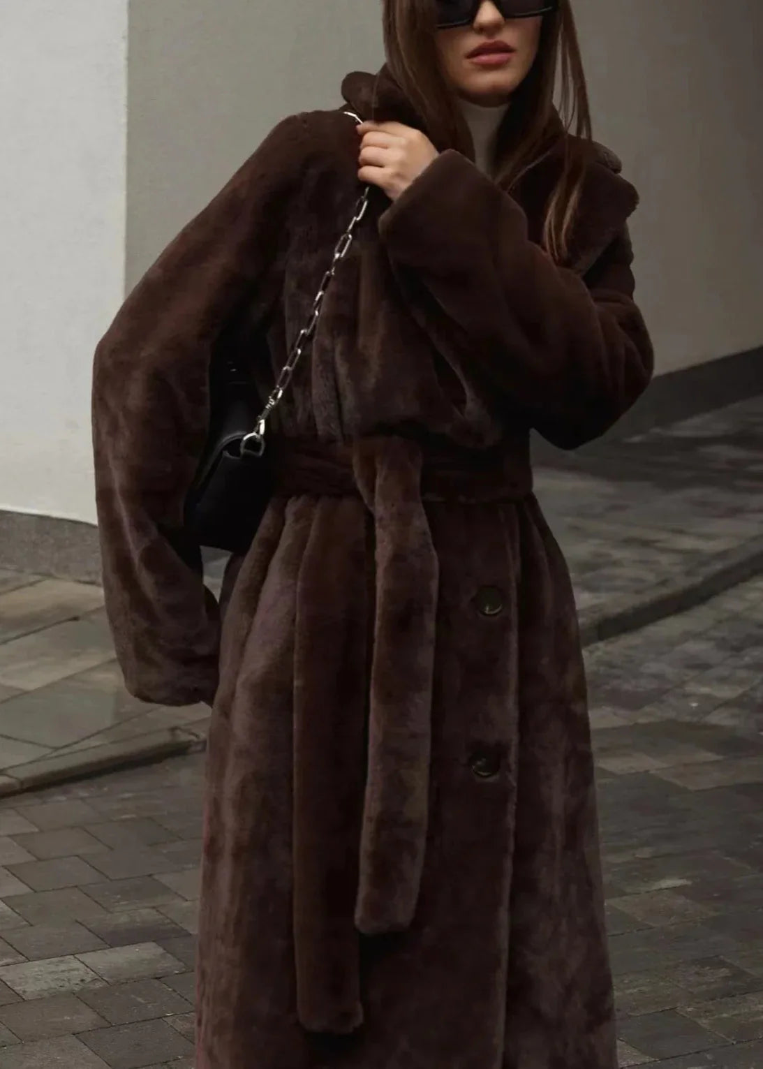 Classic Mink-Style Velvet Coat