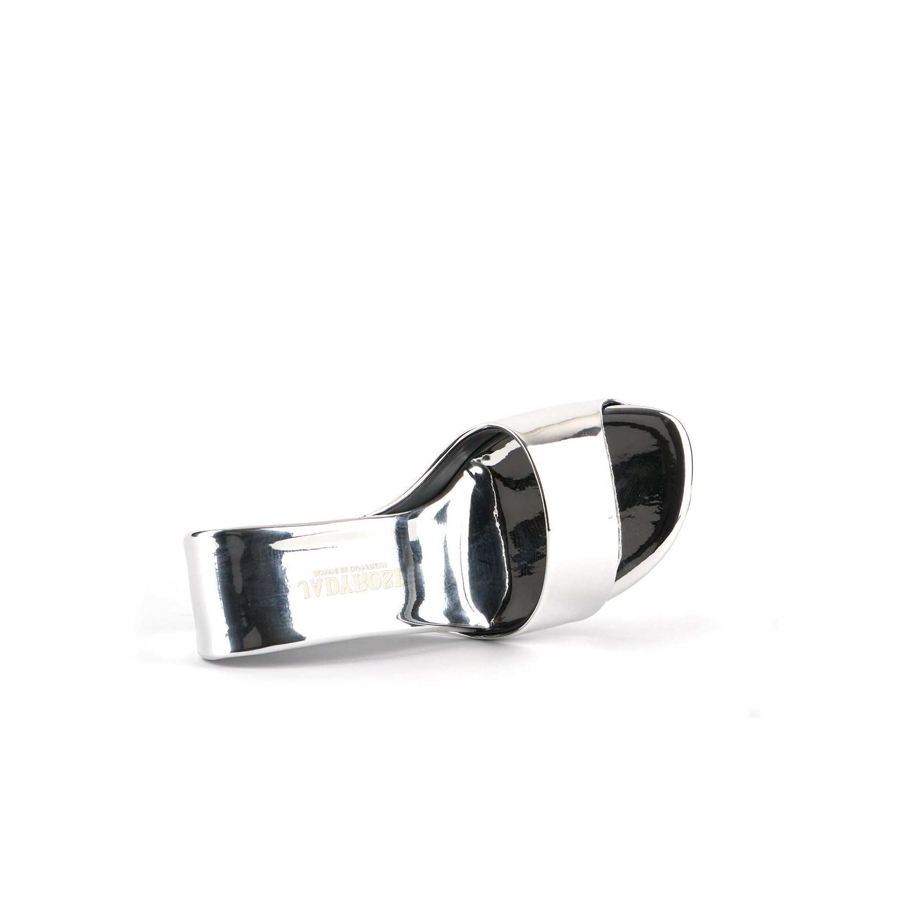 Jady Rose | Set It Straight Leather Wedge Slide - Silver