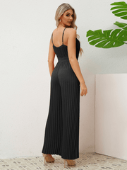 Felicia Plisse Relaxed Jumpsuit - Black