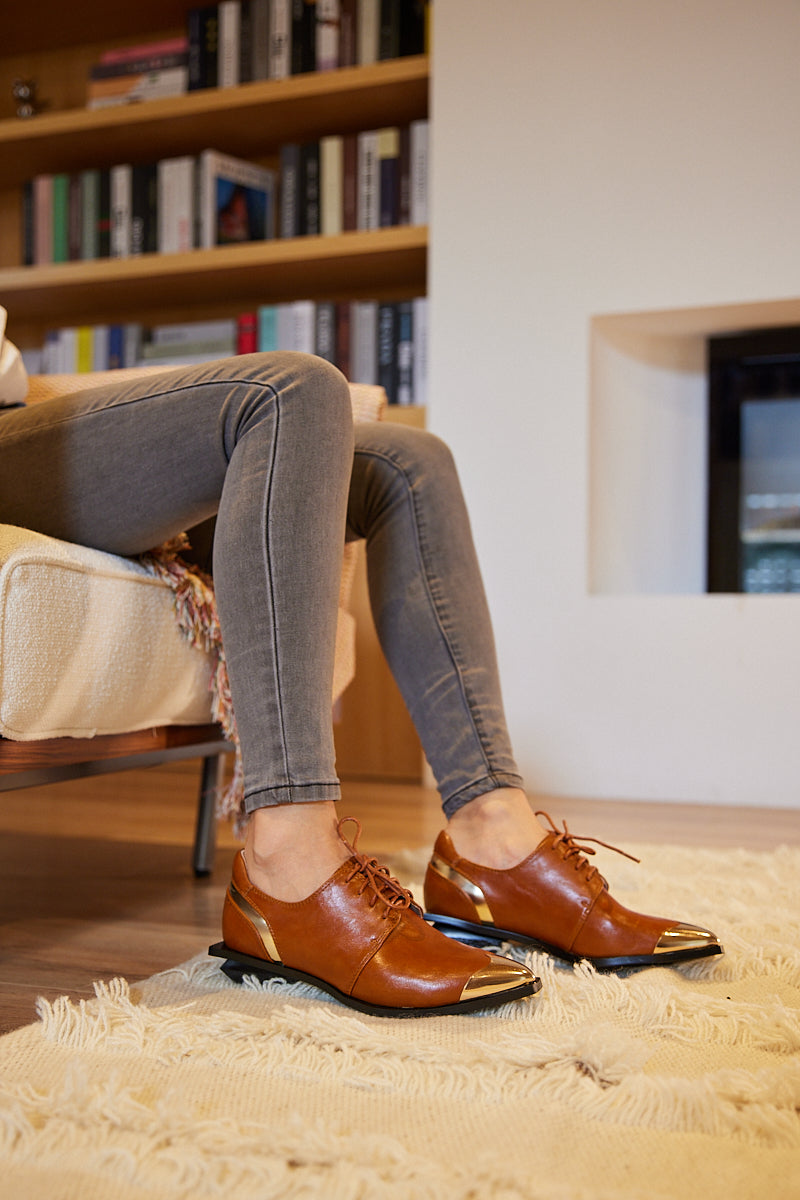 Jady Rose | Bancroft Leather Oxford Pump - Brown