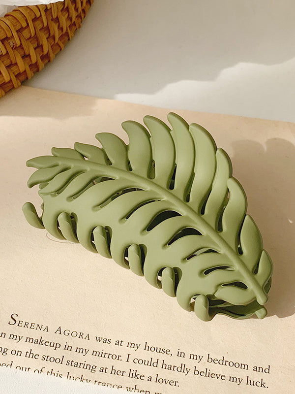 Hollow Leaves Shape Solid Color Hair Clips