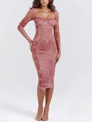 Seraphina - Pink Print Corset Dress