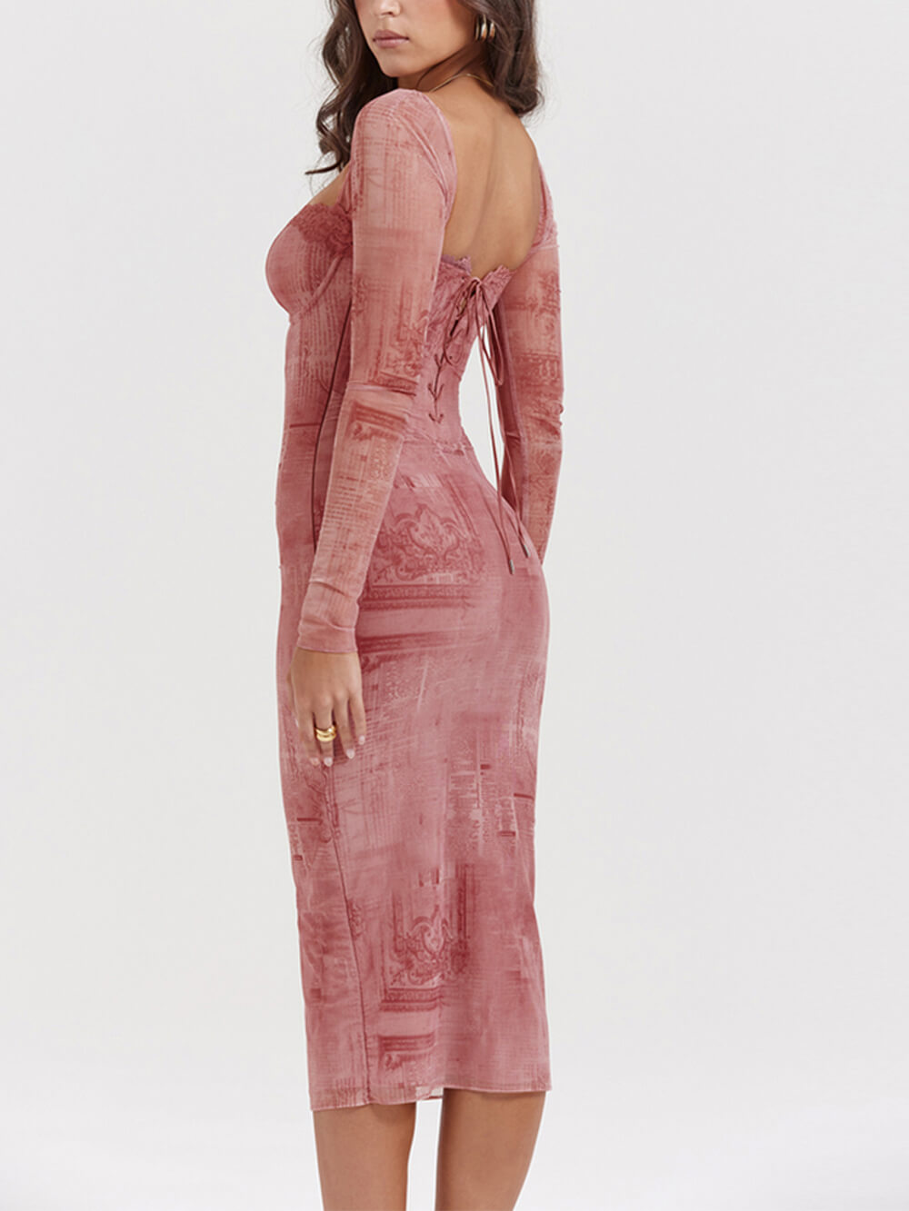 Seraphina - Pink Print Corset Dress